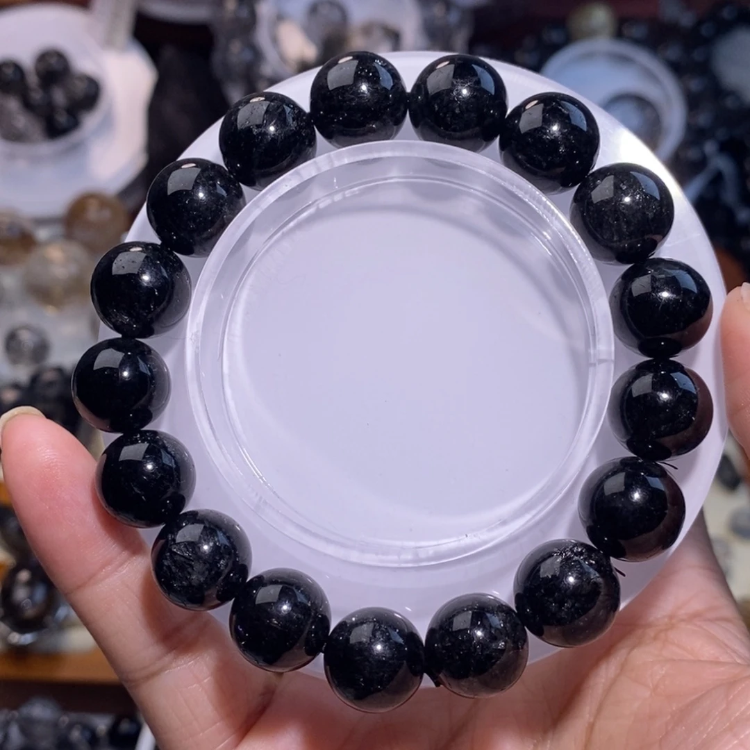 未镶嵌手链水晶12mm黑发晶满矿