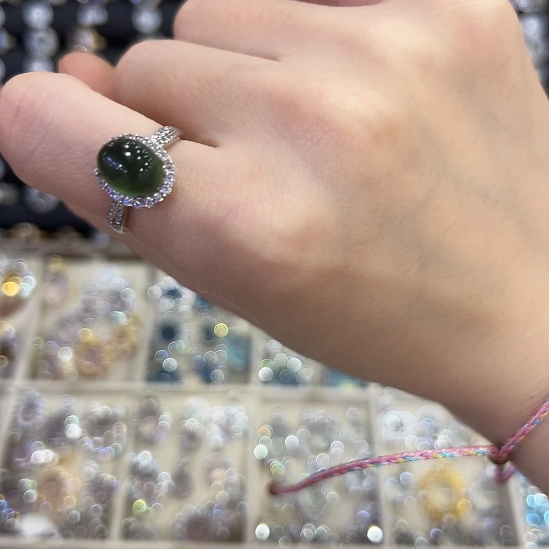 蛇纹石玉银S925镶嵌饰品l**岚