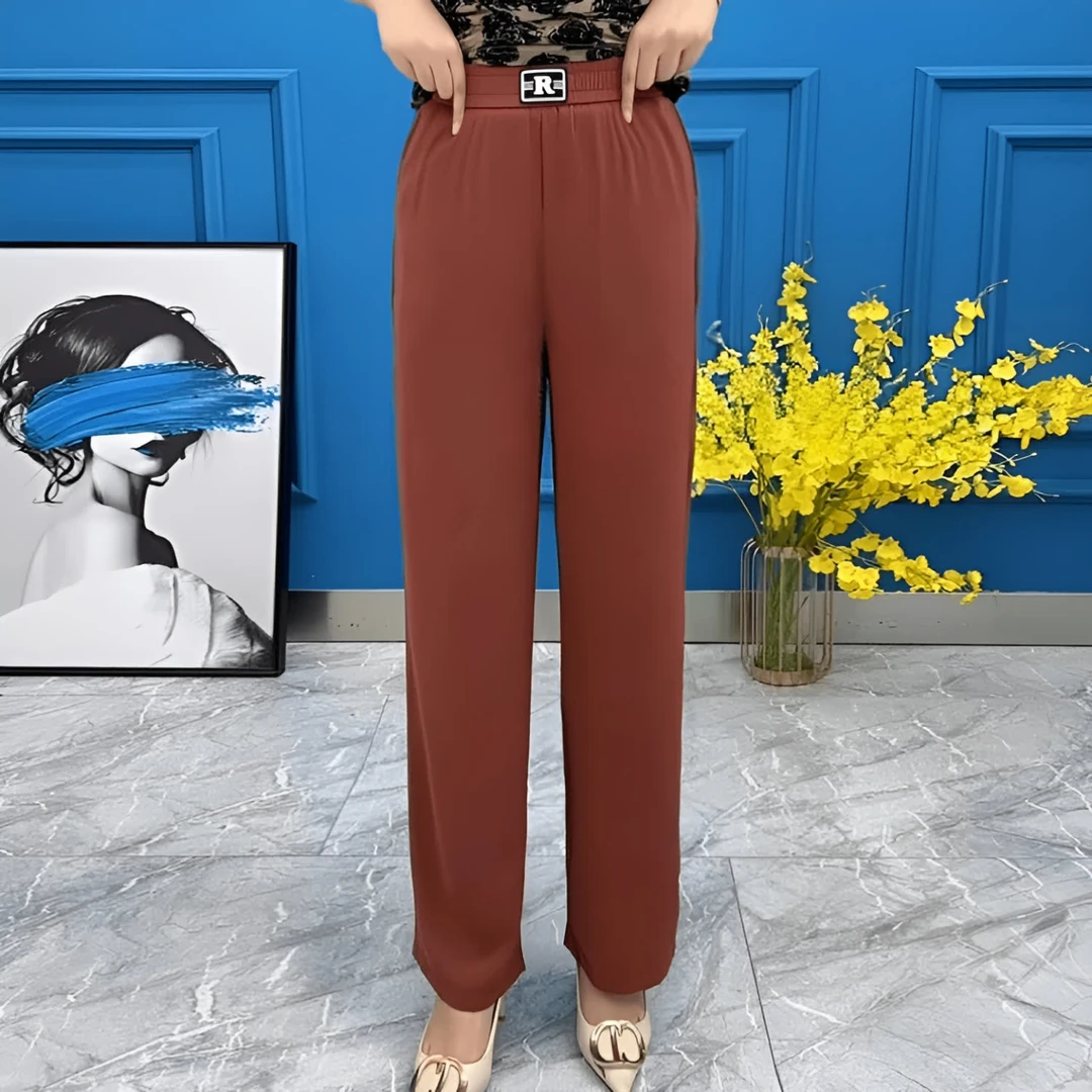 2025新款中年妈妈裤子夏季薄款阔腿裤宽松休闲显瘦洋气九分直筒裤