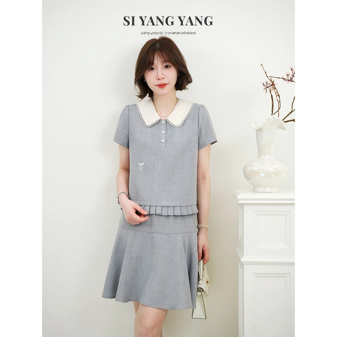 斯洋洋麻定制烫钻纹理新款舒爽精致透气减龄套装TZ505A055SYY