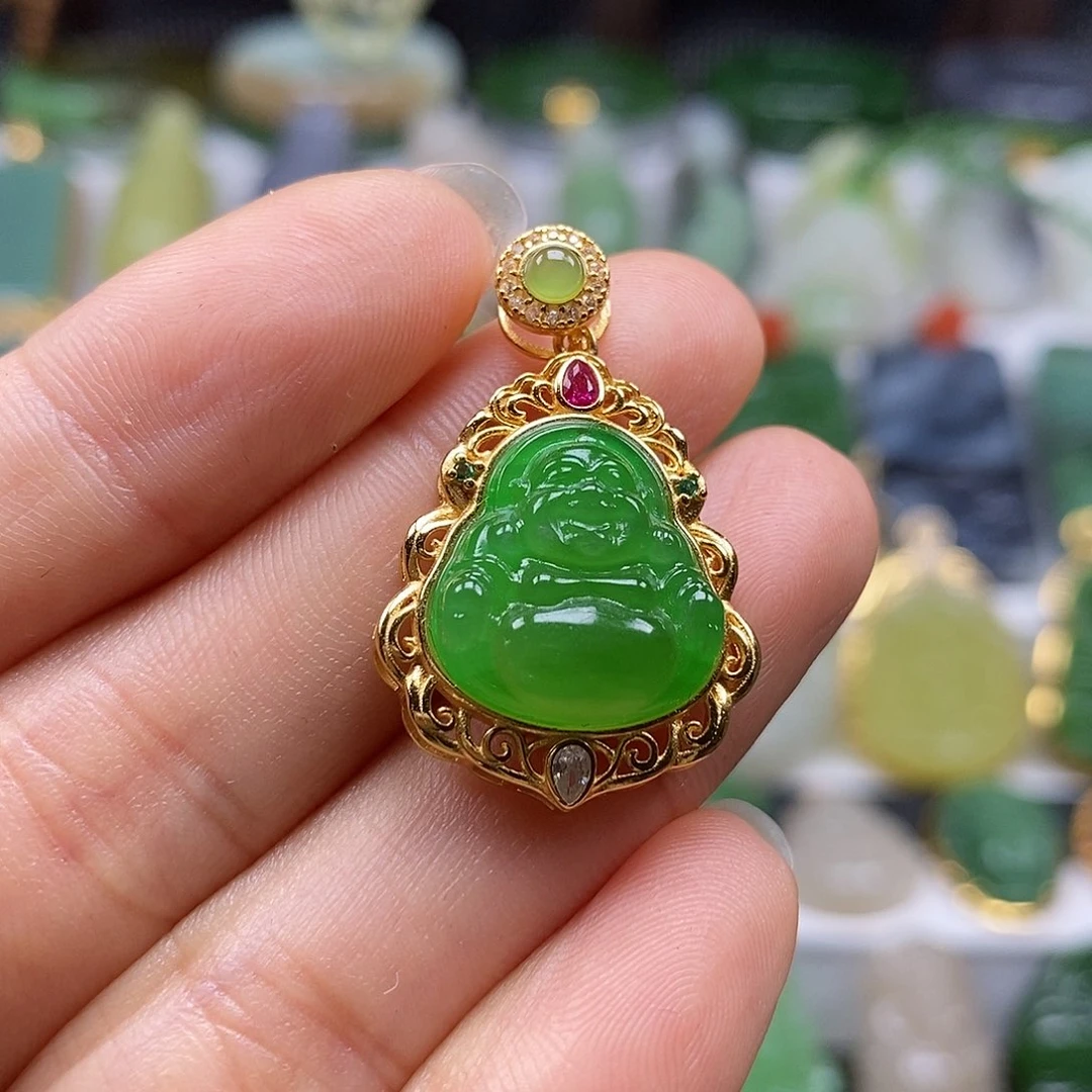 和田玉银S925镶嵌颈饰F***k