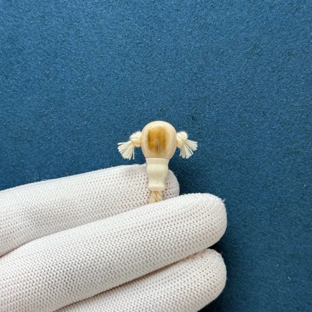 D36-81天然猛犸牙 蓝眼睛三通9.7*19mm支持复检假一罚十