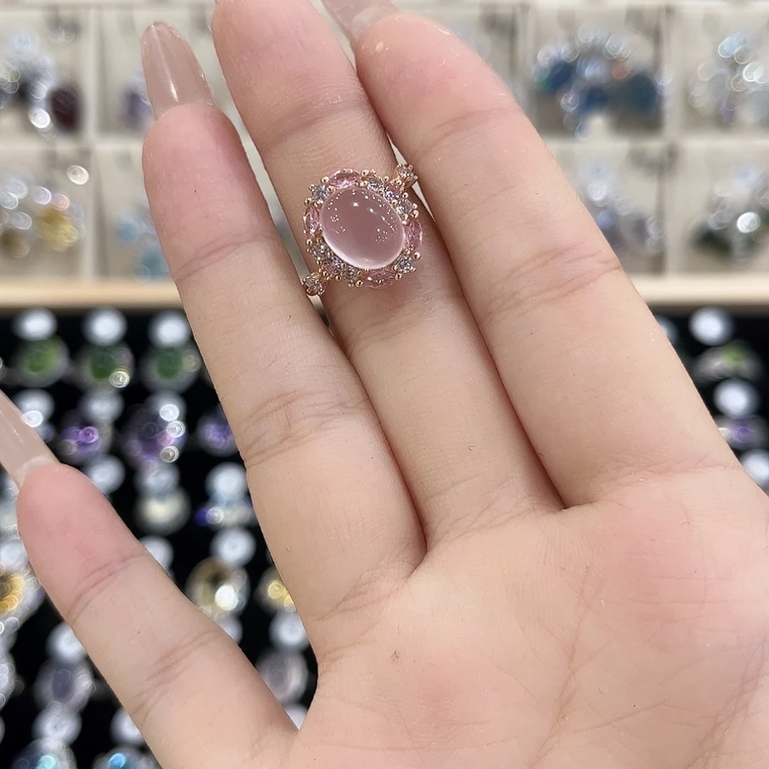 蛋****烟晶戒指银S925镶嵌