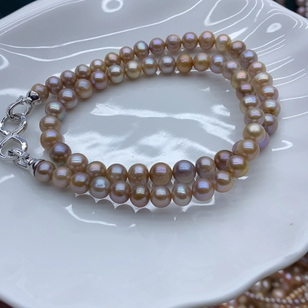 天然淡水珍珠无人工干预银S925镶嵌淡水珍珠6