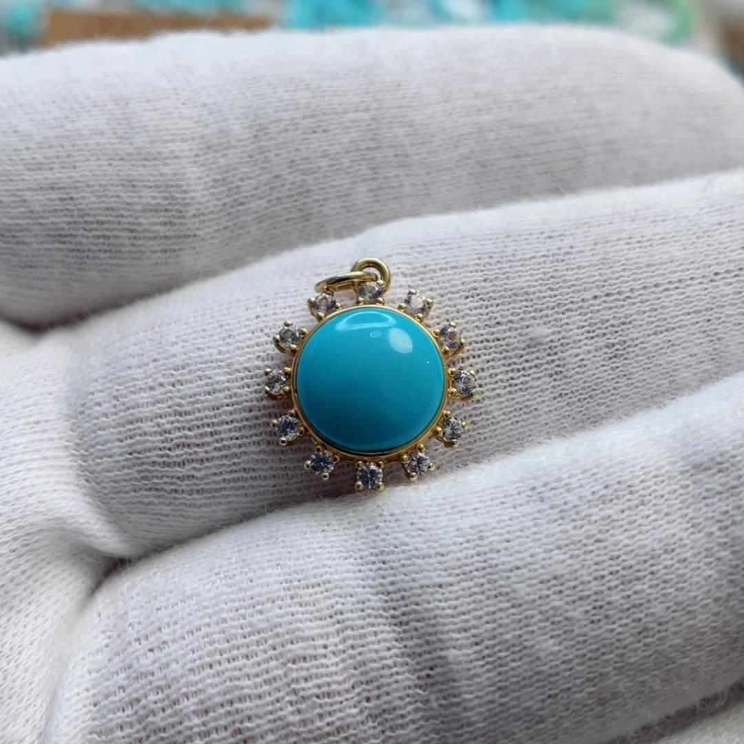 绿松石珠宝奇石18K金镶嵌