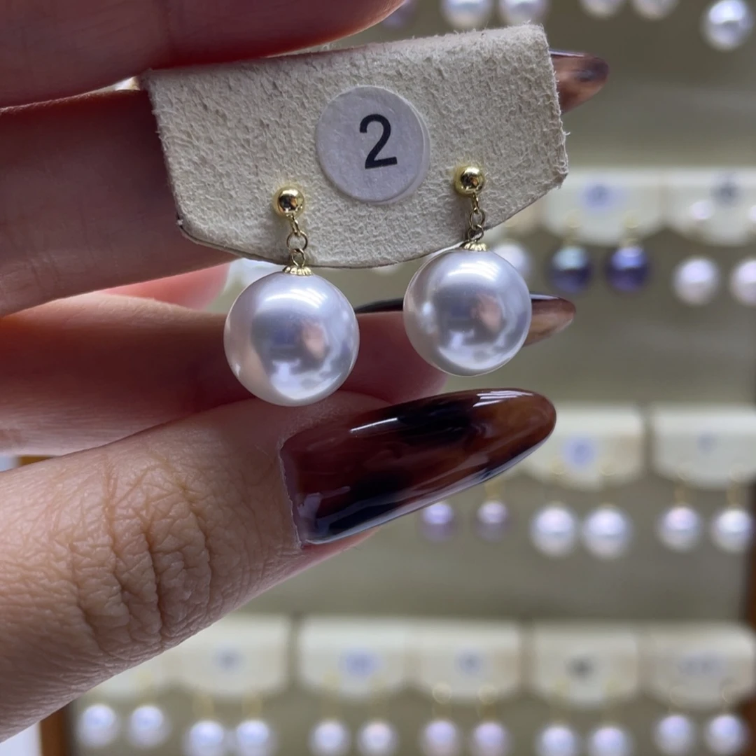 淡水珍珠耳饰18K金镶嵌