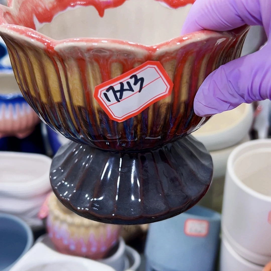 有孔外贸尾单陶瓷花盆凑单10米包邮