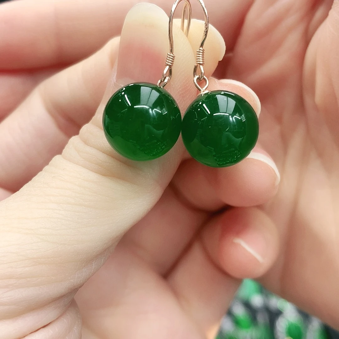 银S925镶嵌耳坠玛瑙/玉髓