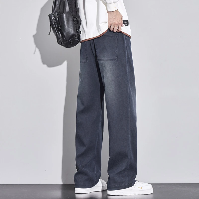 复古休闲裤裤子男款秋冬新款高街时尚潮牌秋冬款帅气百搭直筒裤