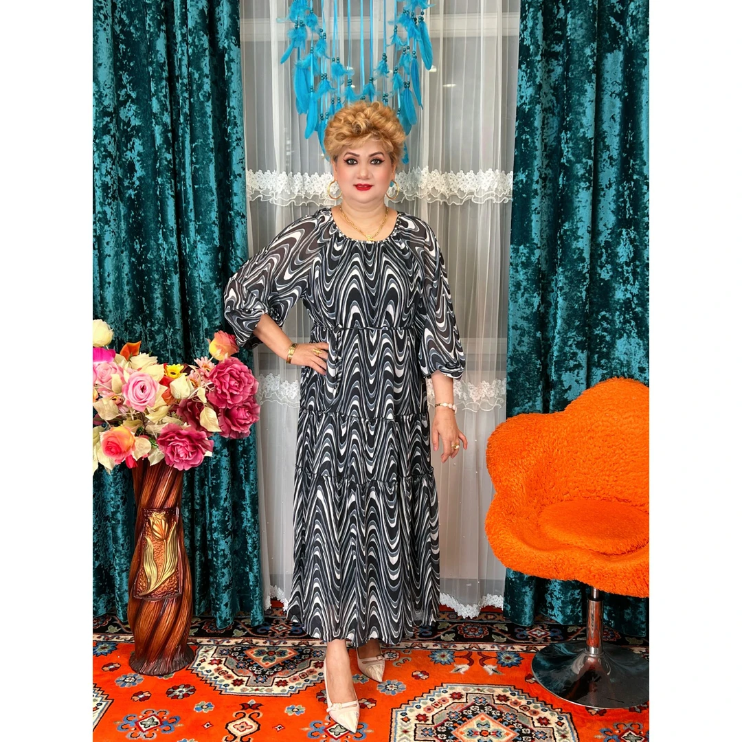 套头宽松腰慵懒风常规袖连衣裙圆领休闲甜辣风流苏大码