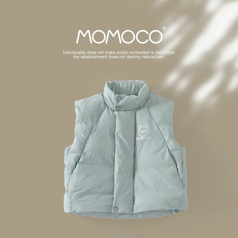 MOMOCO玛米玛卡冬季新款25男女童时尚纯色潮流棉马甲75430115006