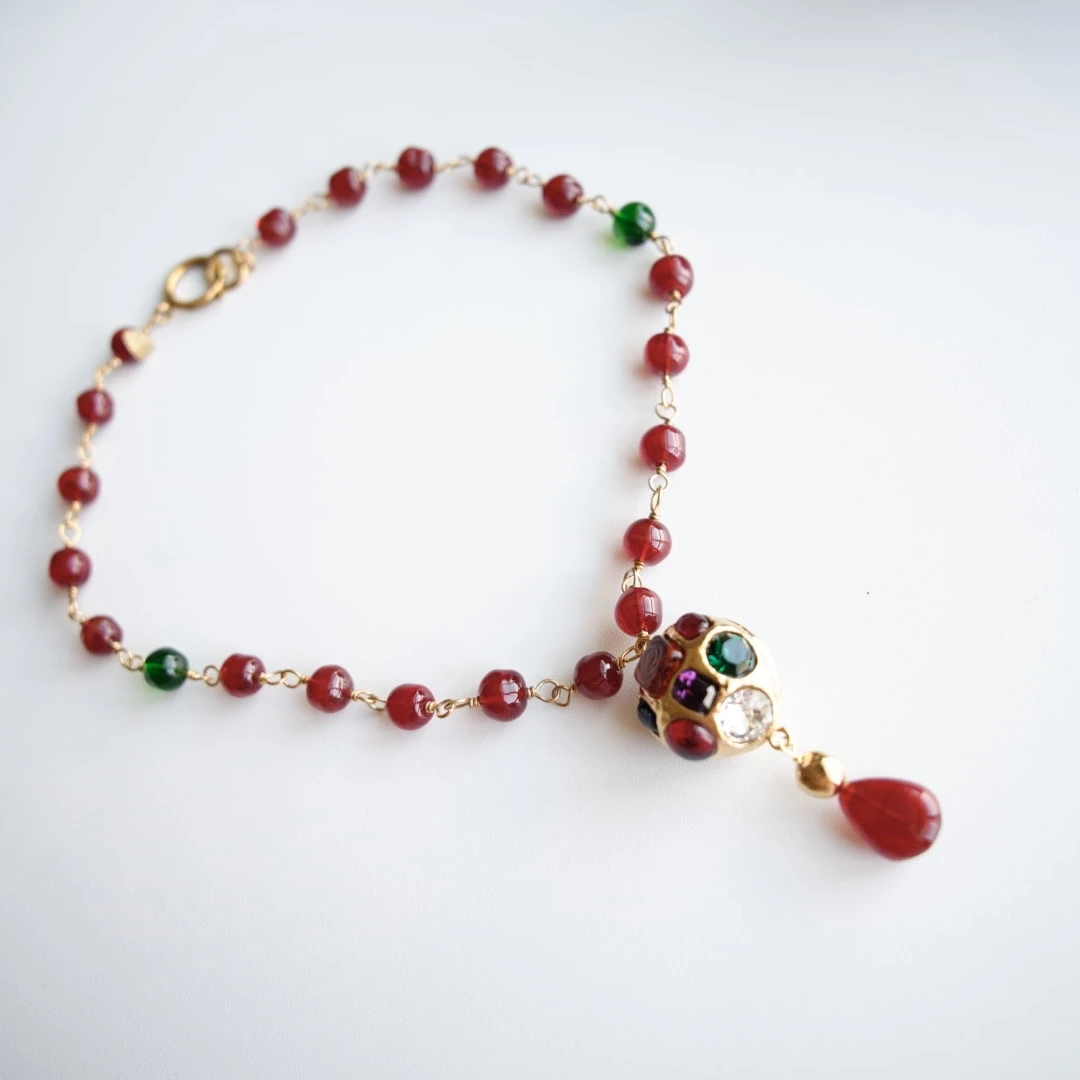 Chanel 琉璃球吊坠琉璃项链