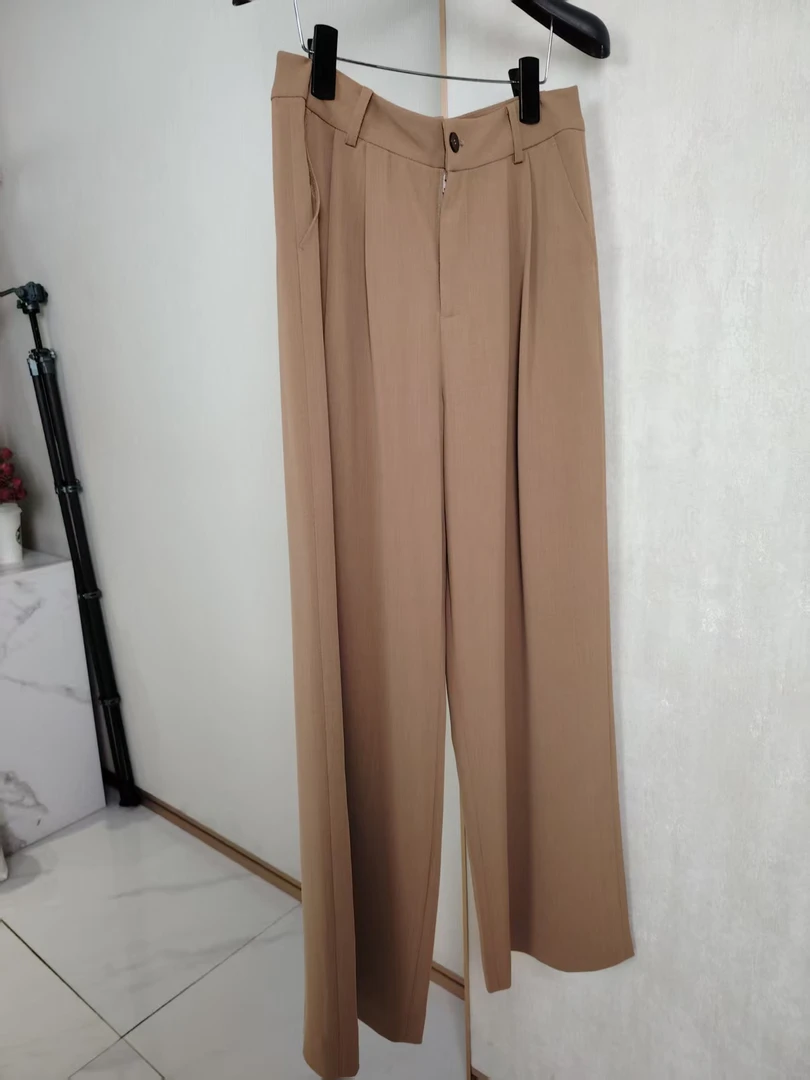 时髦百搭高腰垂感宽松显瘦夏季阔腿休闲直筒女裤阔腿裤