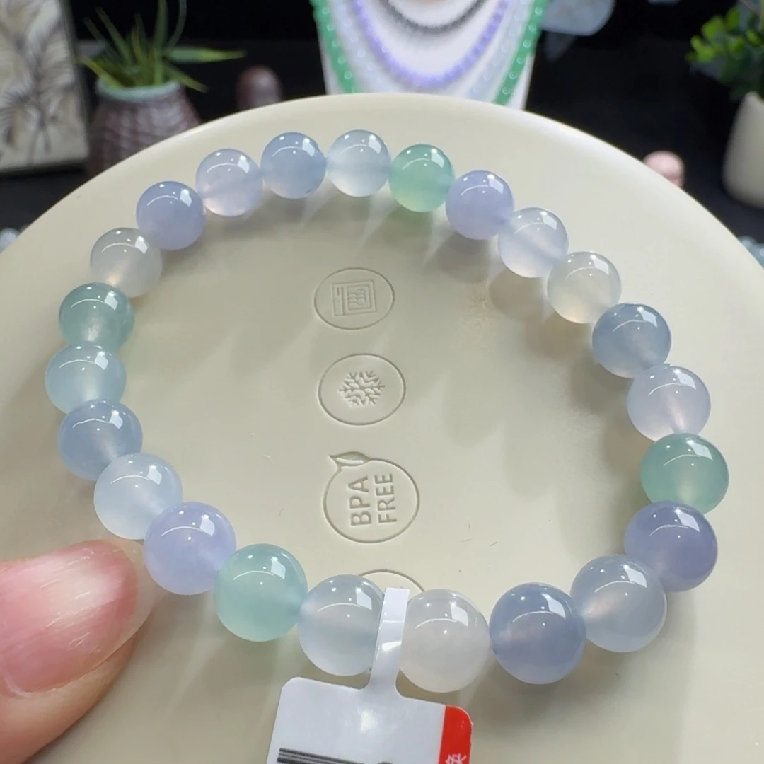 未镶嵌手链翡翠冰果冻超纯马卡龙多宝单圈8mm