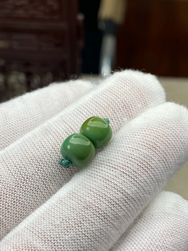 原矿绿松石绿松对珠