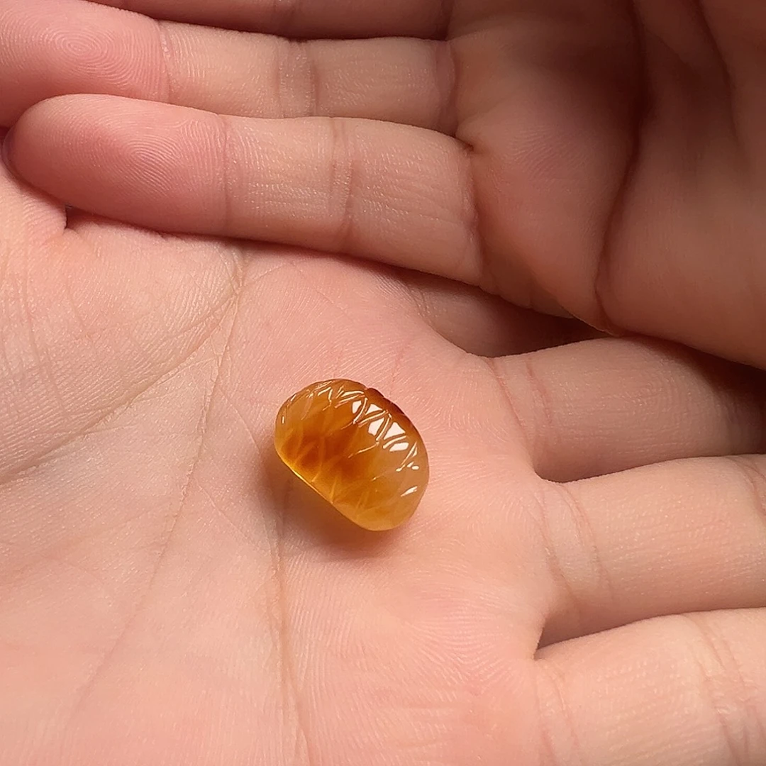 蜜蜡颈饰未镶嵌橘子瓣提溜（打孔不退换）