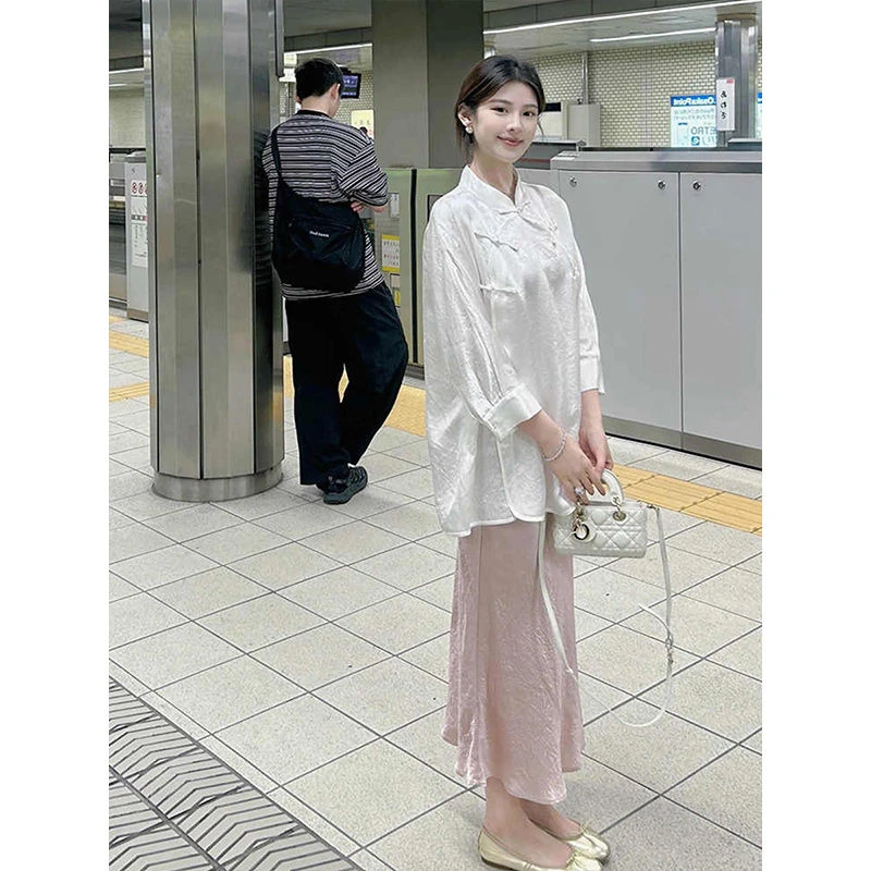 新中式轻国风套装女春夏韩系清冷感穿搭禅意旗袍连衣裙两件套茶服