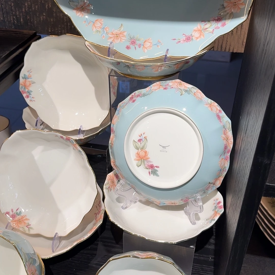 陈***君手柄款勺子款高温瓷天青时代62餐具套装餐具节直拍活动