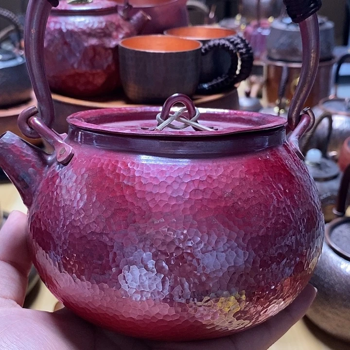 手工制作紫铜壶制作
