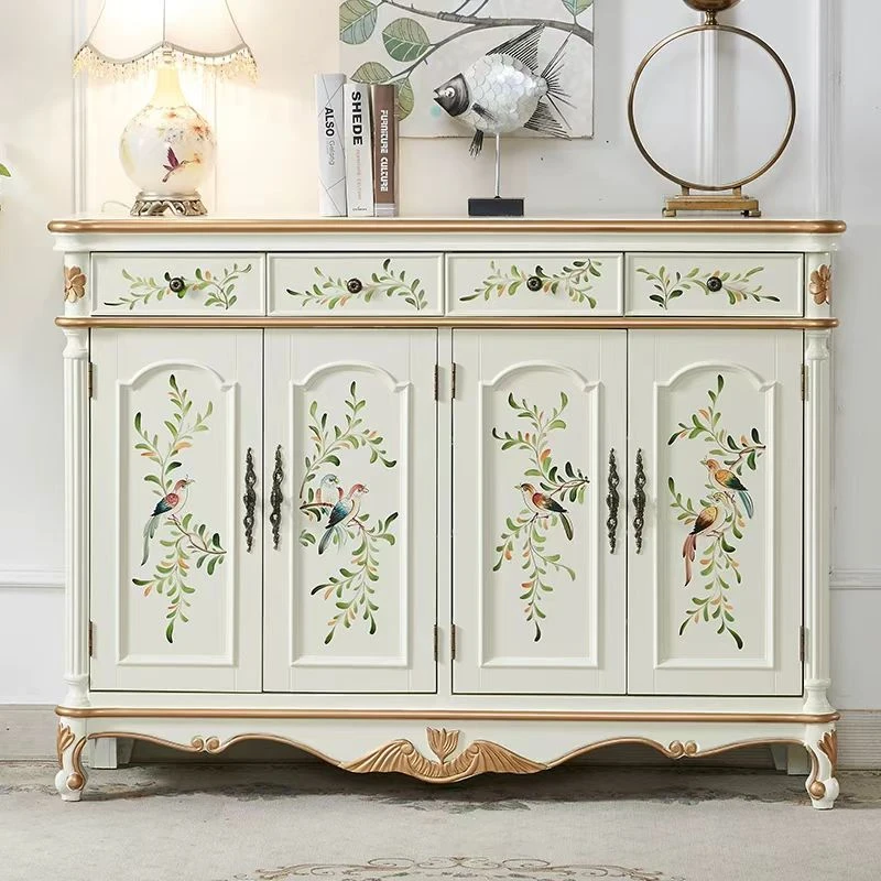 美式田园欧式复古边柜玄关柜