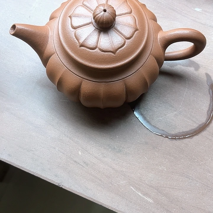 做***孟紫砂茶壶仿古菱花壶