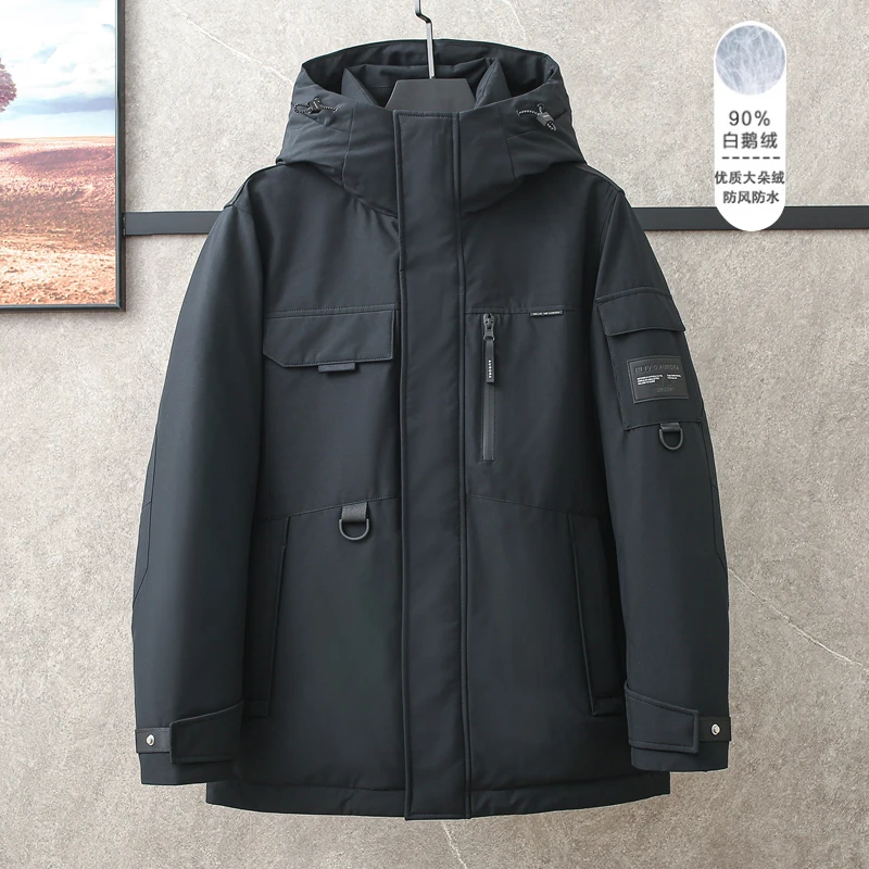 线下1000+品牌撤柜男装90白鹅绒服羽绒服男款冬季加厚黑色中长款