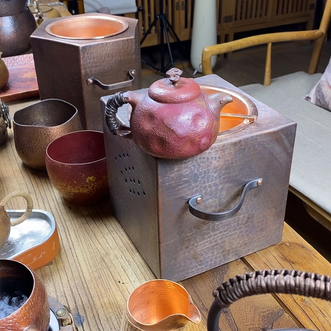 好**多任和堂纯紫铜泡茶壶方炉5558556