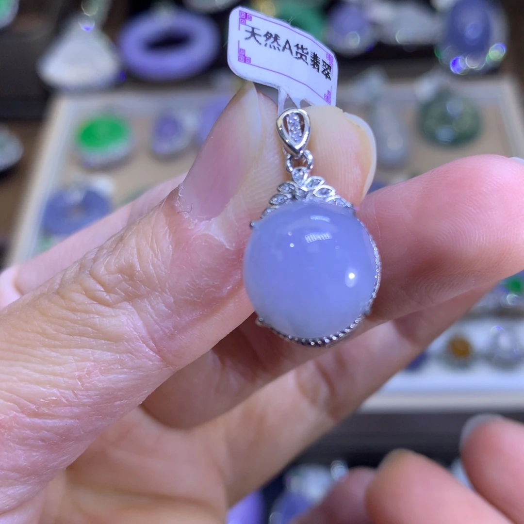 翡翠银S925镶嵌颈饰翡翠