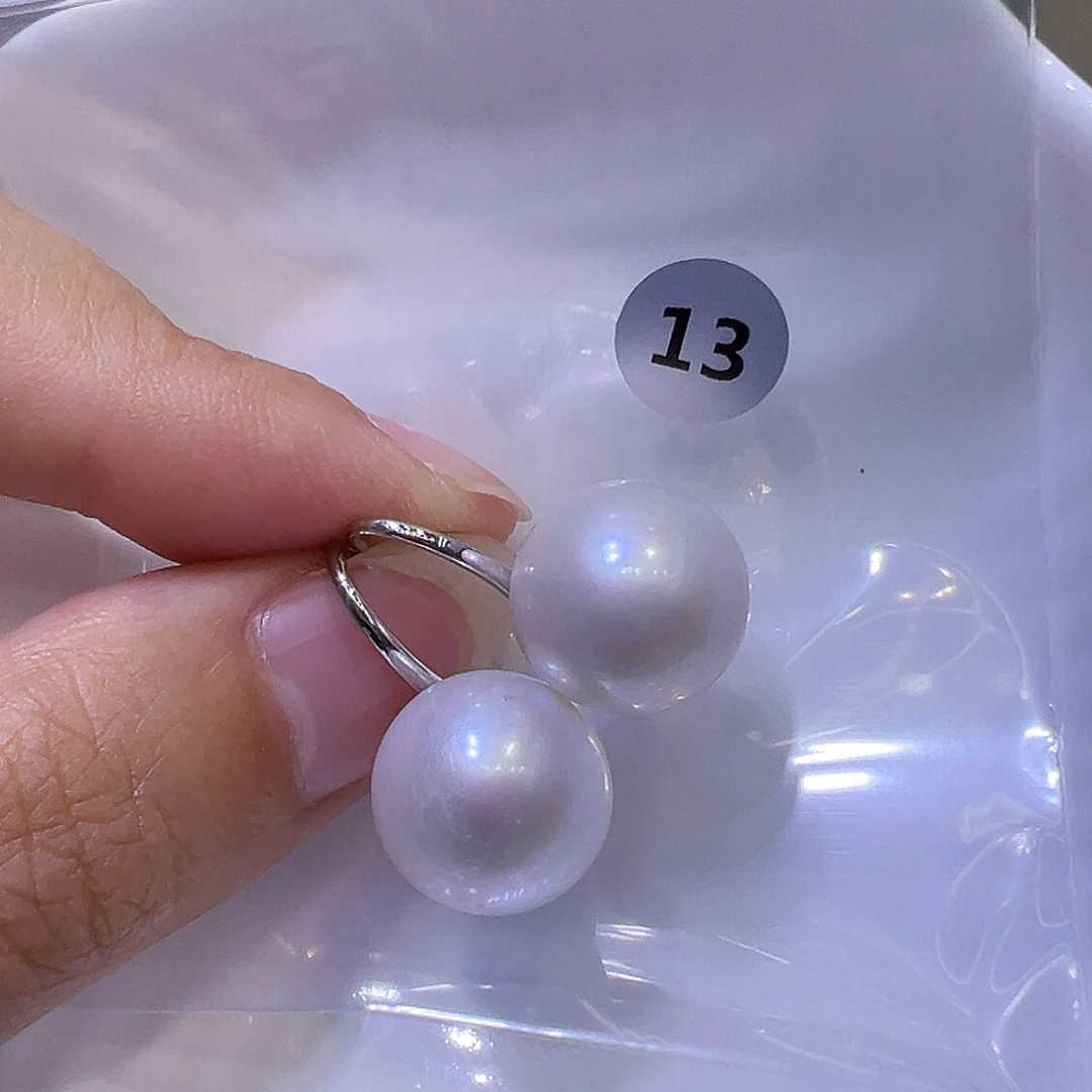 银S925镶嵌淡水珍珠耳饰