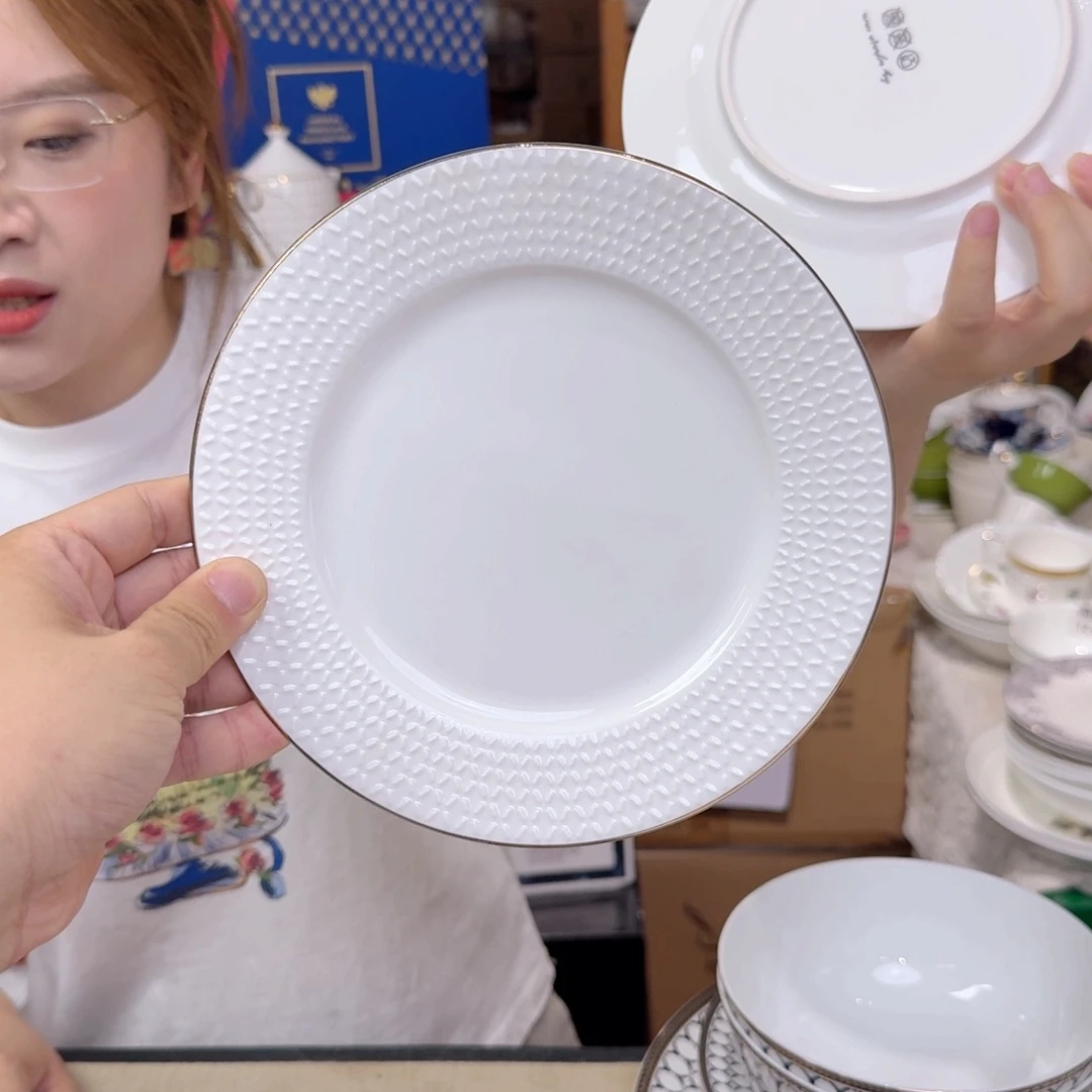 骨瓷骨瓷7.5英寸平盘19cm一4个外贸骨瓷
