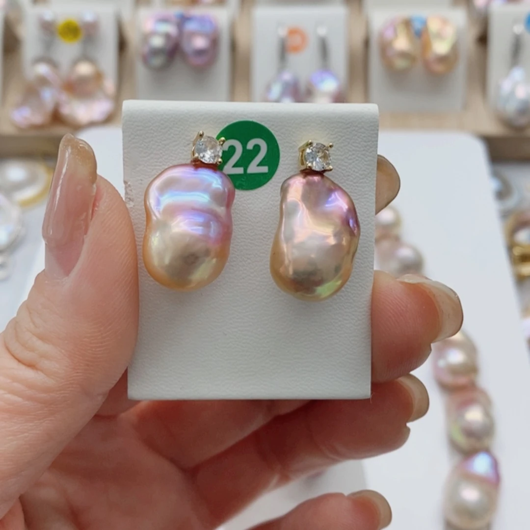 【闪购商品】银S925镶嵌淡水珍珠耳饰淼****8