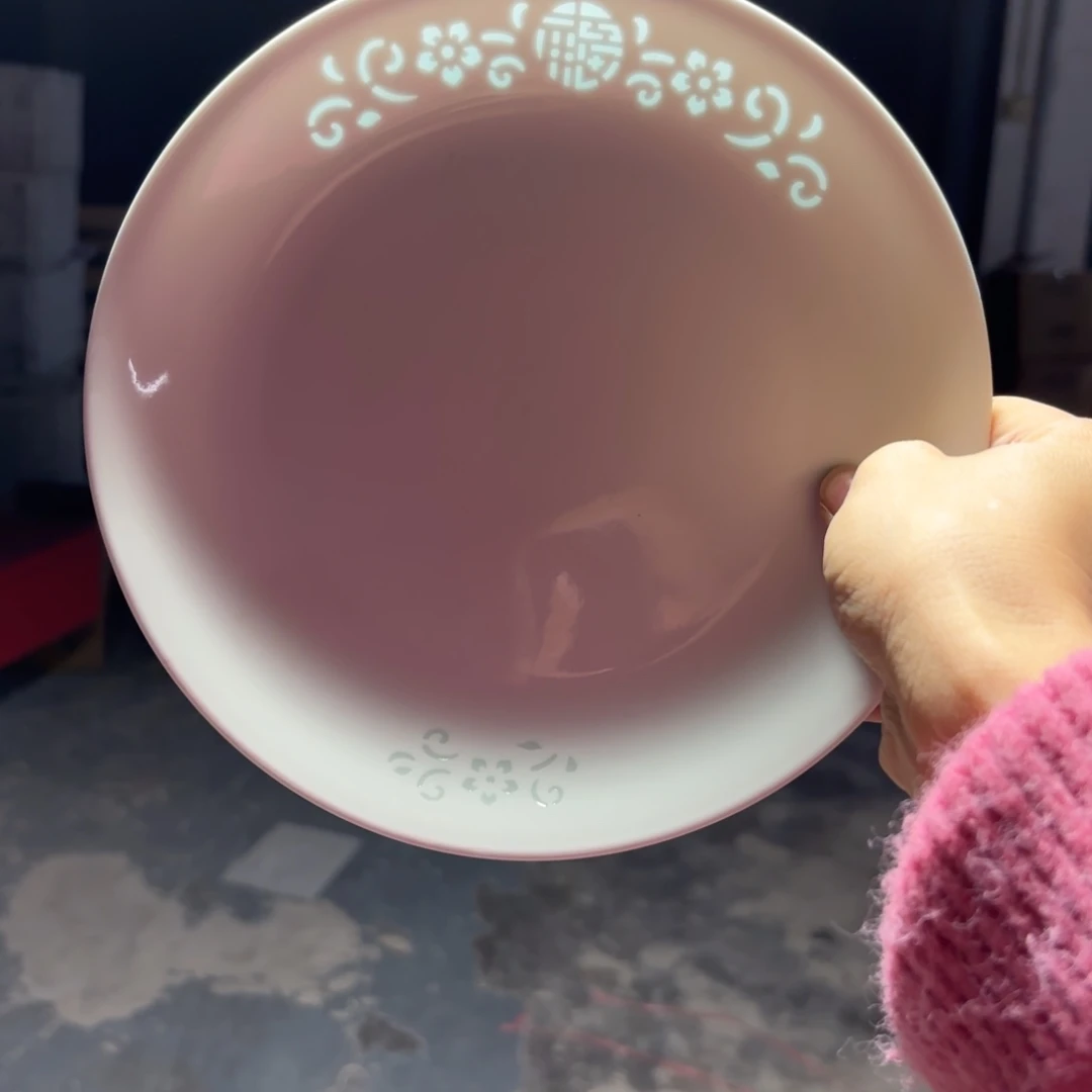 佐***嘻玉瓷景德镇陶瓷两只青色平盘