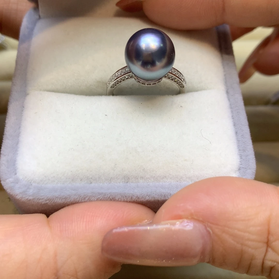 银S925镶嵌戒指海水珍珠