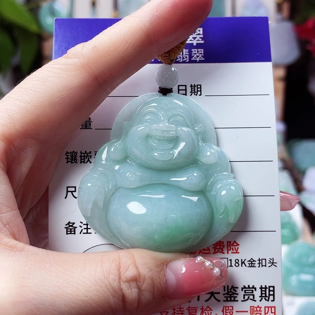 翡翠未镶嵌颈饰佛公26