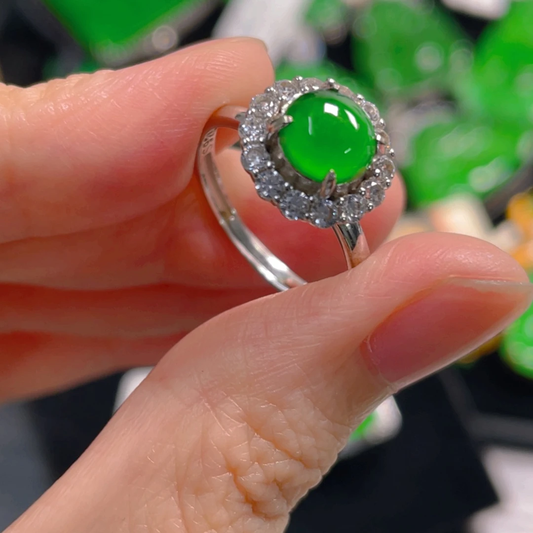 翡翠银S925镶嵌吊坠(不含链)