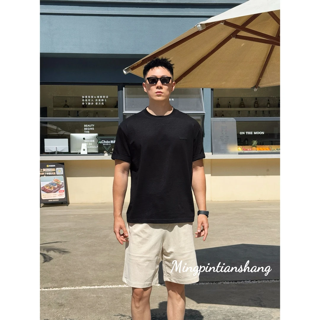 【亚麻系列】铭品添尚2025夏季新款男士休闲百搭亚麻短袖T恤#2999
