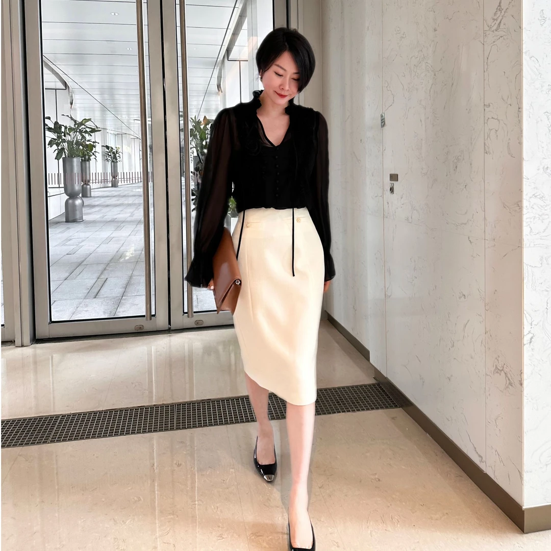 精简气质小香风百搭半身裙M060