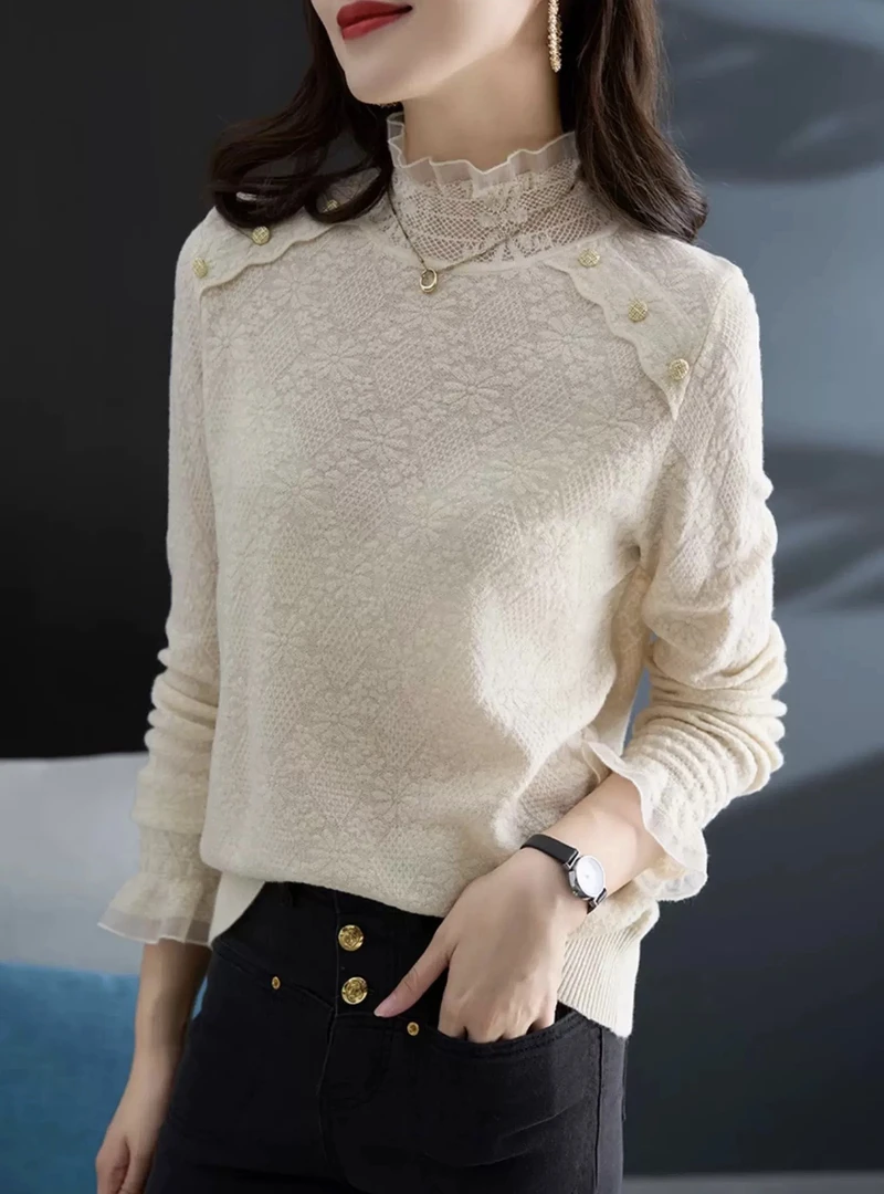 〔怡怡家〕设计感小众半高领洋气毛衫6209