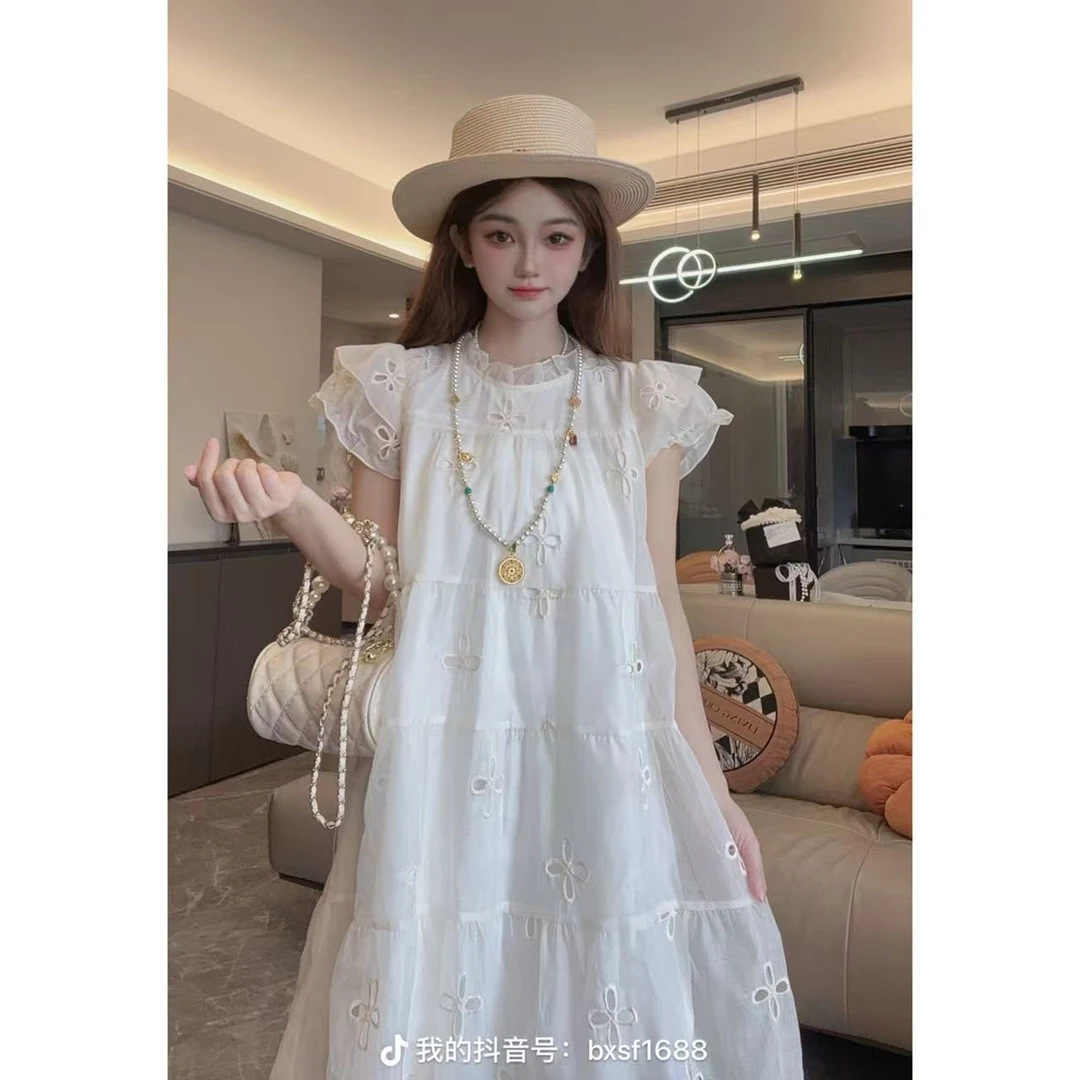 2025夏季时尚裙子修身显瘦A字裙高端大牌温柔风连衣裙8193