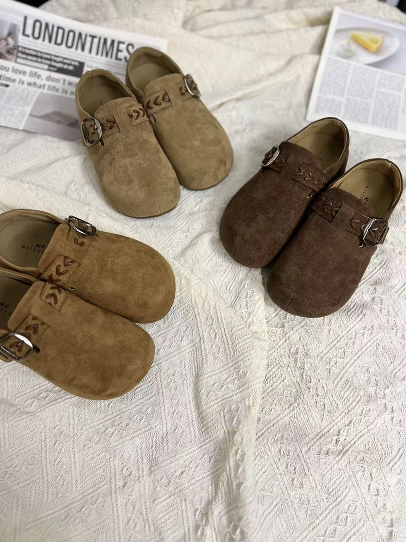 勃肯女鞋秋季新款复古编织休闲韩版百搭全包内增高