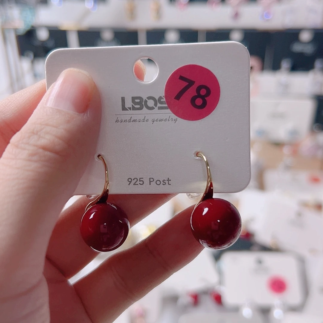 锆石纯铜合金耳环