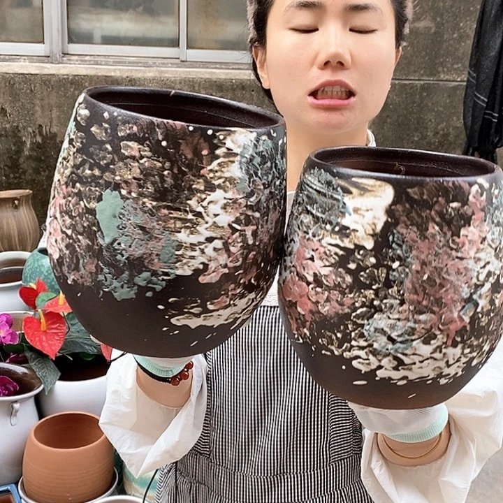 紫砂花盆正品口16高21