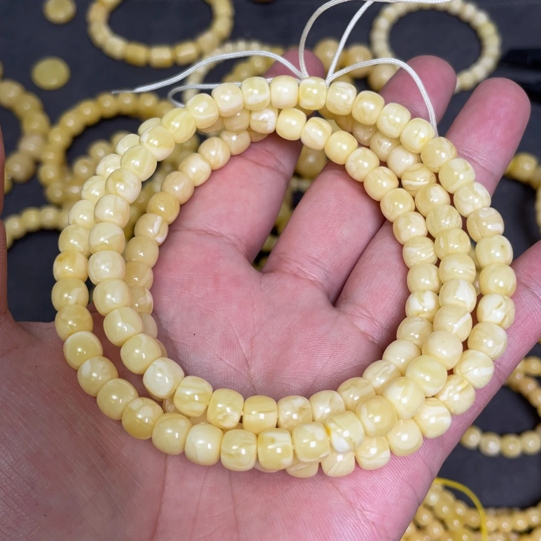蜜蜡未镶嵌裸石蜜蜡佛珠7.5mm