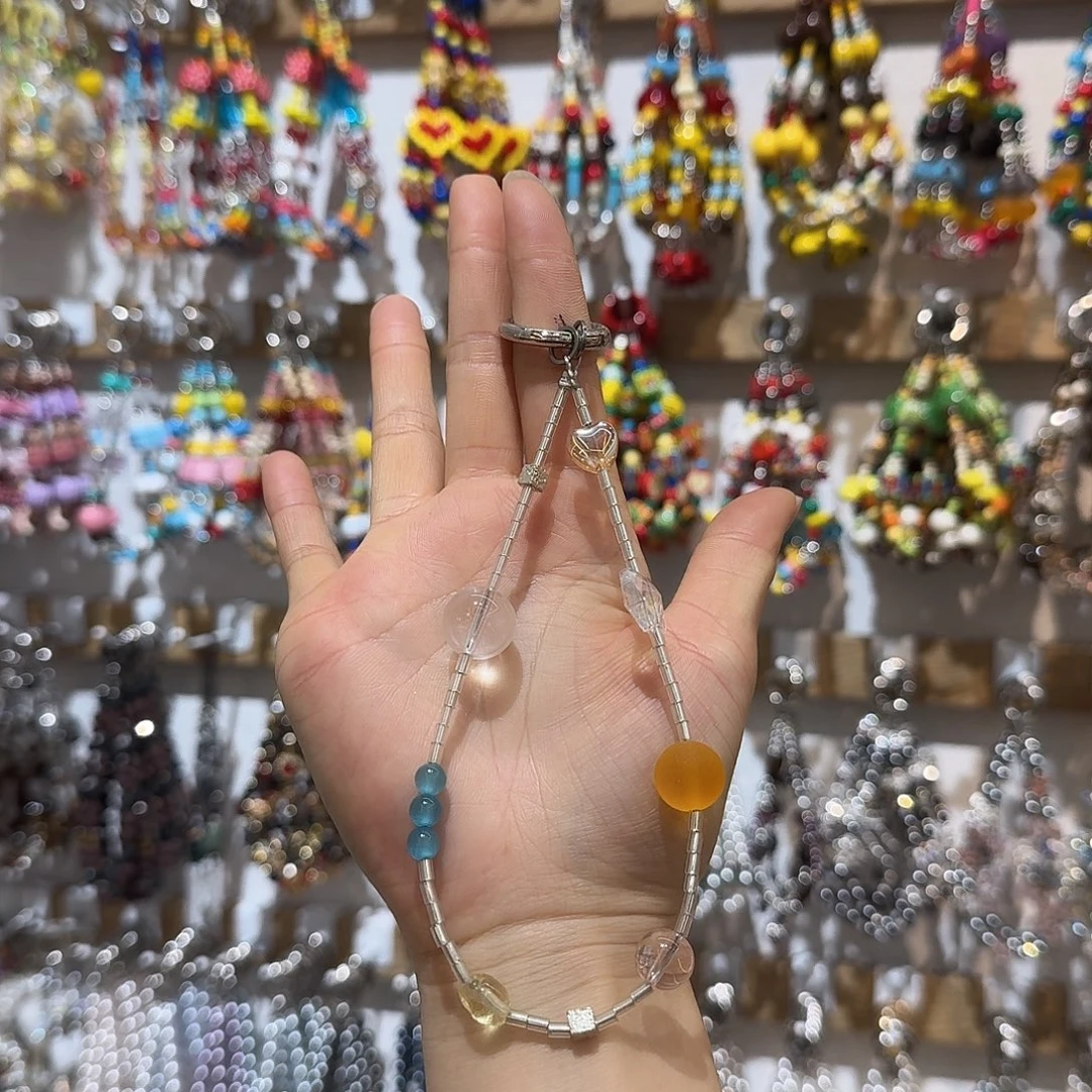 彩色晶晶手机挂件