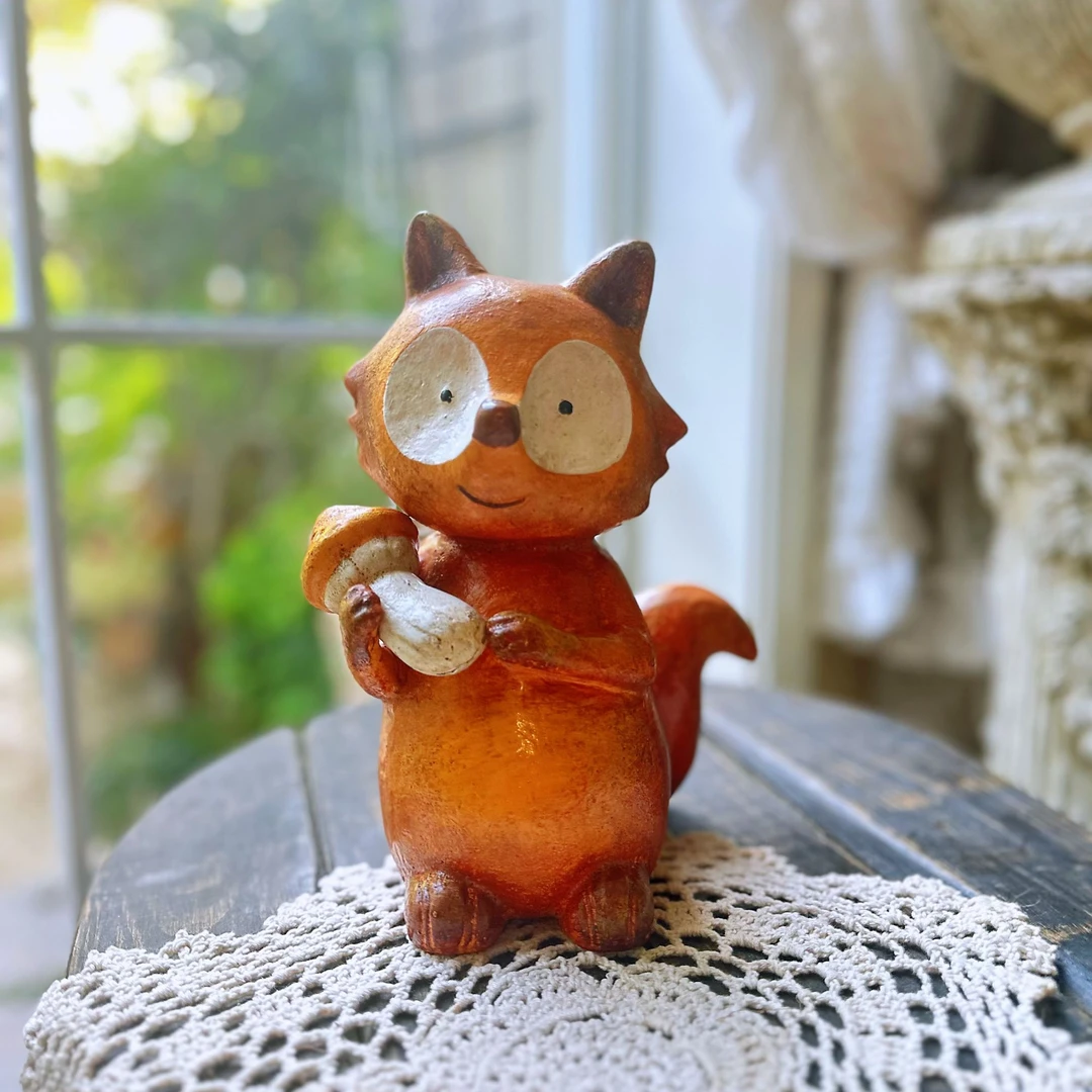 铸铁卡通狐狸创意室外庭院花园桌面装饰品摆件