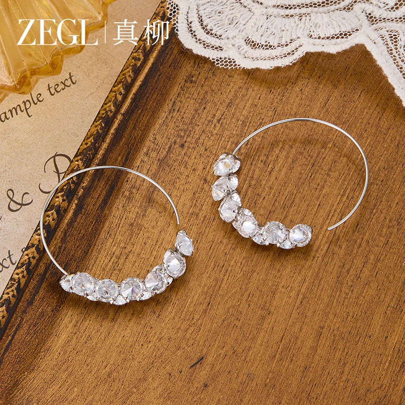 ZEGL 镀K金【半屿】 圈圈耳环气质清冷轻奢时尚百搭简约精致首饰