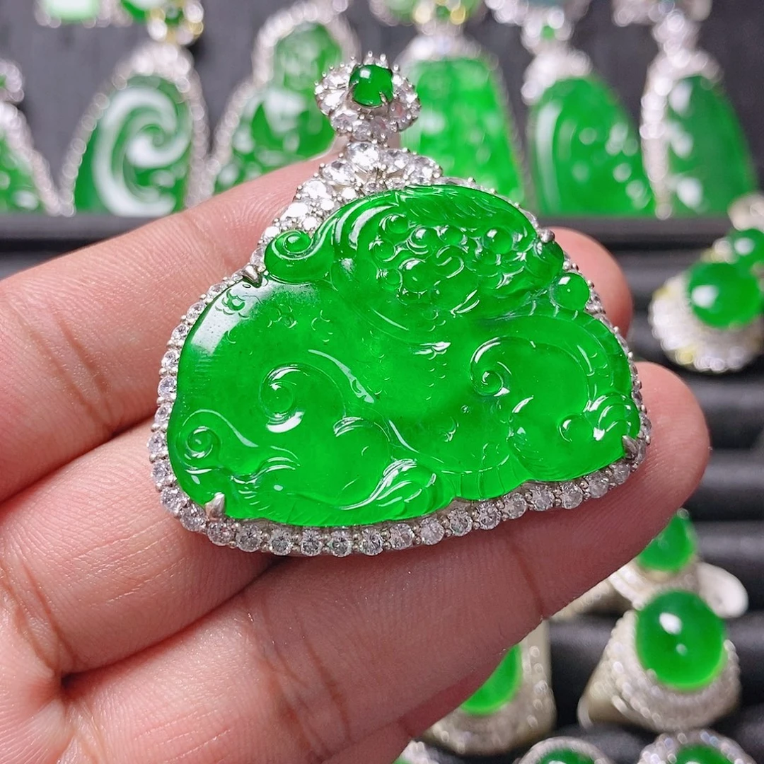 翡翠银S925镶嵌颈饰