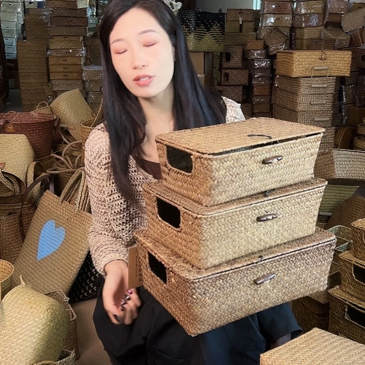 草编包/草编收纳盒带瑕疵