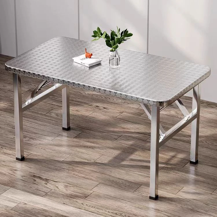 圆角特厚不锈钢折叠桌简约户外烧烤夜市摆摊流水席出租屋家用方桌