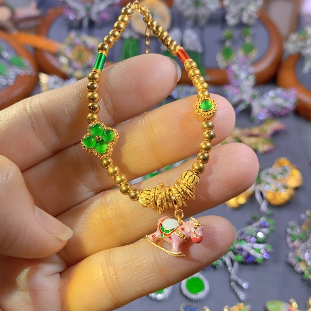 颈饰银S925镶嵌翡翠